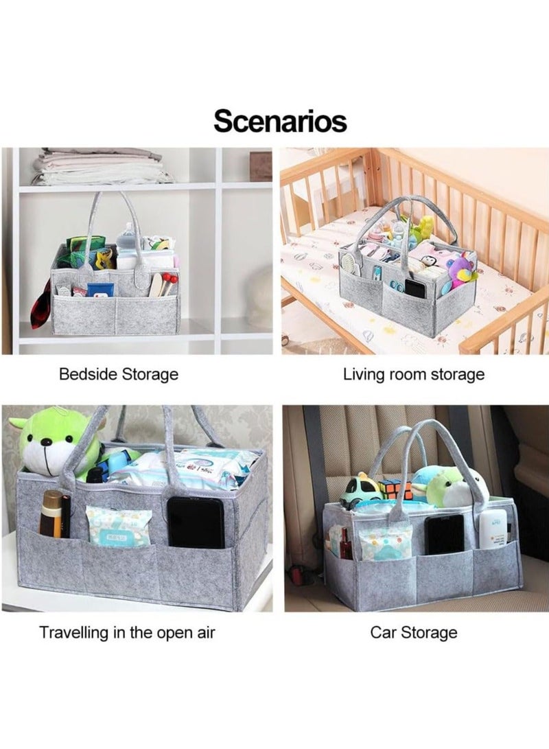 PRIMO PLUS Portable Diaper Caddy Organizer – Multi-Functional Nursery Storage Bin for Baby Essentials, Changing Table Organizer with Removable Dividers. - Image 4